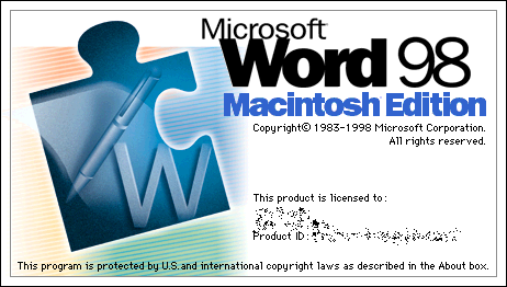 Word 98 Macintosh Edition Splash Screen (1998)